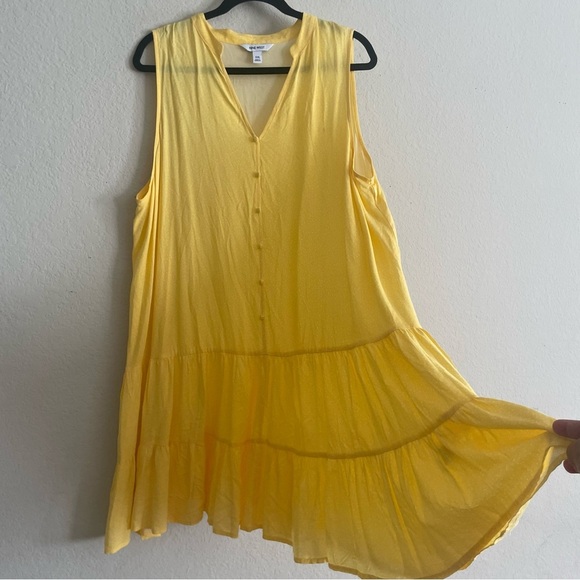 Nine West woman’s Yellow polkadot Sleeveless Sun Dress size XXL midi tiered chic - Picture 6 of 10